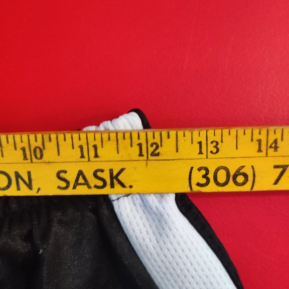 Adidas athletic short black white with embroidered red logo boys size M - Picture 8 of 9